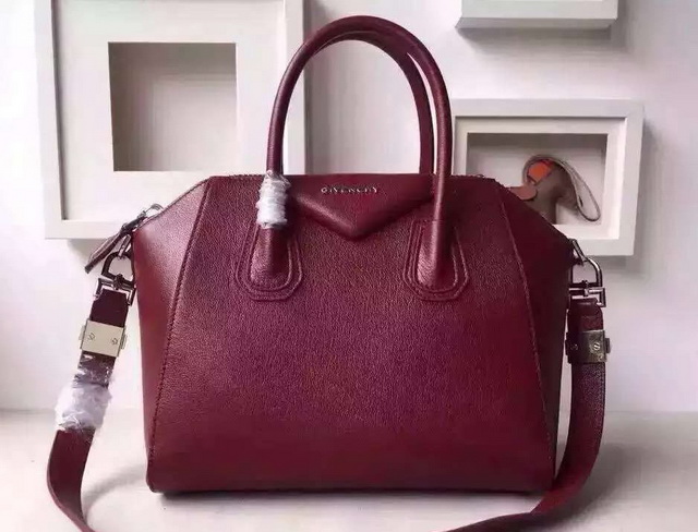 Givenchy Medium Antigona Bag In Oxblood Grained Leather for Sale