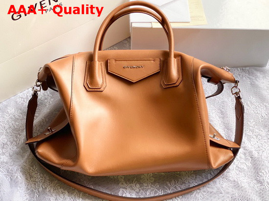 Givenchy Medium Antigona Soft Bag in Tan Smooth Leather Replica