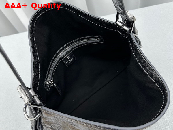 Givenchy Medium Voyou Bag in Silvery Grey Laminated Leather Replica