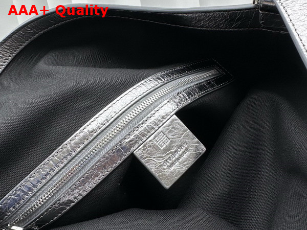 Givenchy Medium Voyou Bag in Silvery Grey Laminated Leather Replica