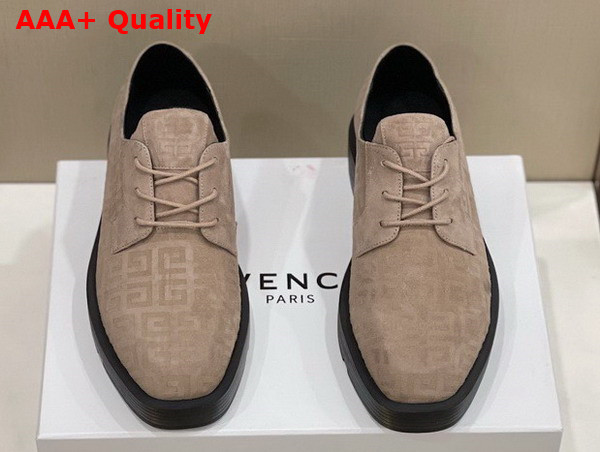 Givenchy Men Derbies in Beige 4G Suede Leather Replica