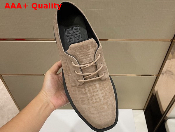 Givenchy Men Derbies in Beige 4G Suede Leather Replica
