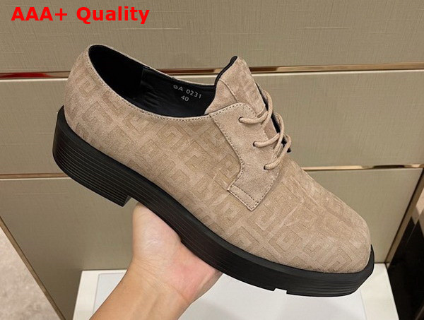 Givenchy Men Derbies in Beige 4G Suede Leather Replica