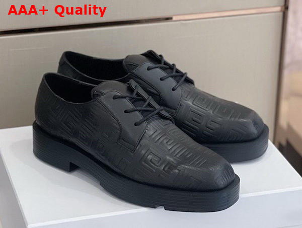 Givenchy Men Derbies in Black 4G Leather Replica