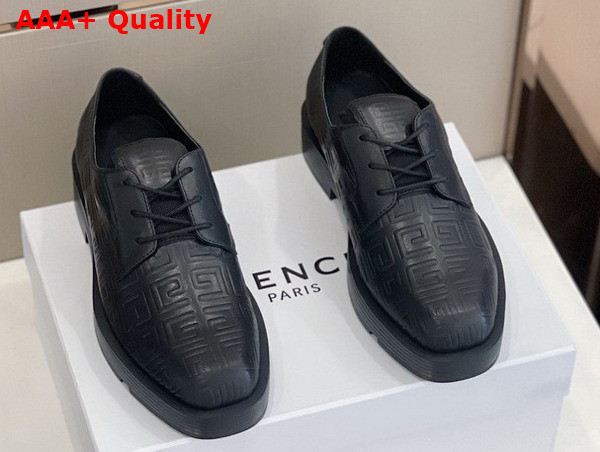 Givenchy Men Derbies in Black 4G Leather Replica