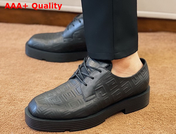 Givenchy Men Derbies in Black 4G Leather Replica