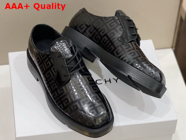 Givenchy Men Derbies in Black Brushed 4G Leather Replica