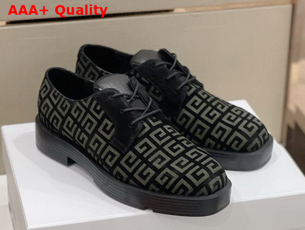 Givenchy Men Derbies in Black and Beige 4G Suede Leather Replica