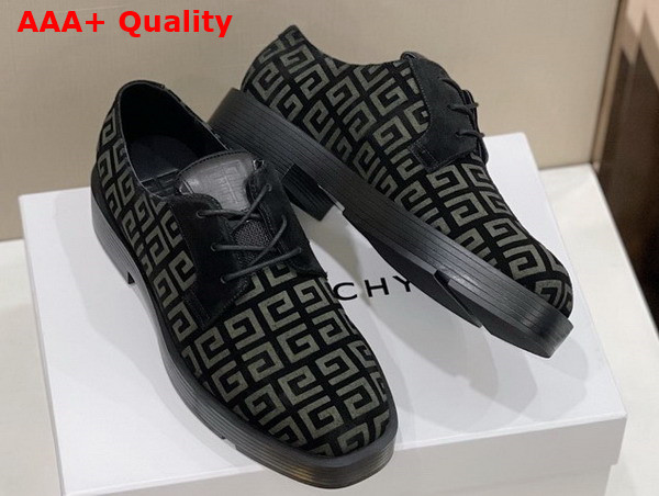 Givenchy Men Derbies in Black and Beige 4G Suede Leather Replica