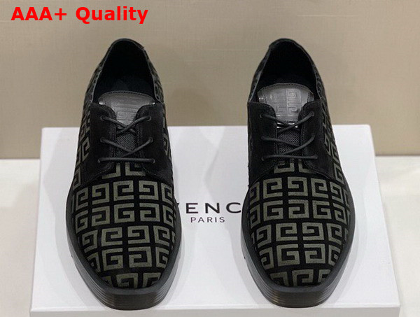 Givenchy Men Derbies in Black and Beige 4G Suede Leather Replica