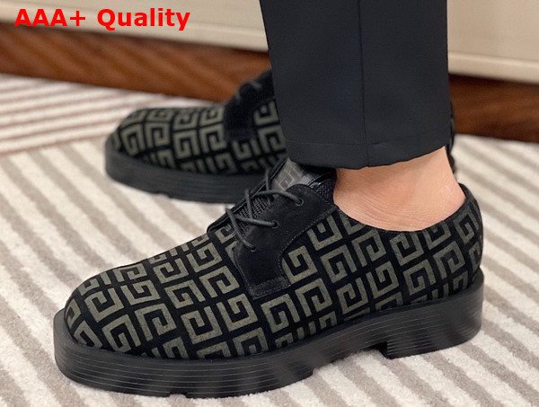 Givenchy Men Derbies in Black and Beige 4G Suede Leather Replica