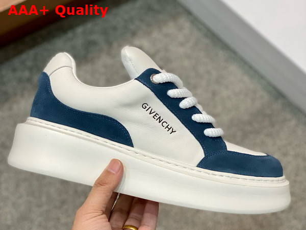 Givenchy Men Sneakers in Blue Suede Leather and White Calfskin Leather Replica