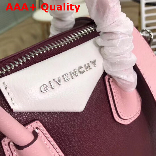 Givenchy Mini Antigona Bag in Burgundy Grained Leather Replica