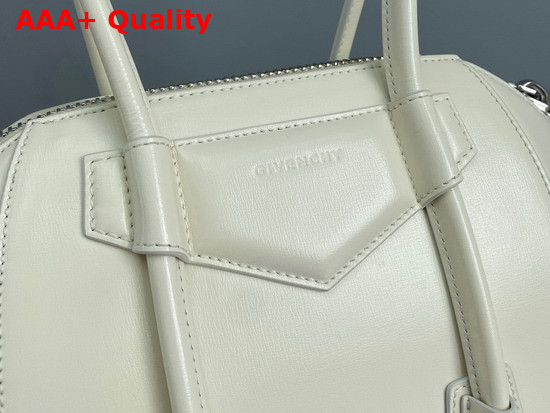 Givenchy Mini Antigona Lock Bag in Ivory Box Leather Replica