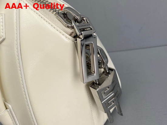 Givenchy Mini Antigona Lock Bag in Ivory Box Leather Replica