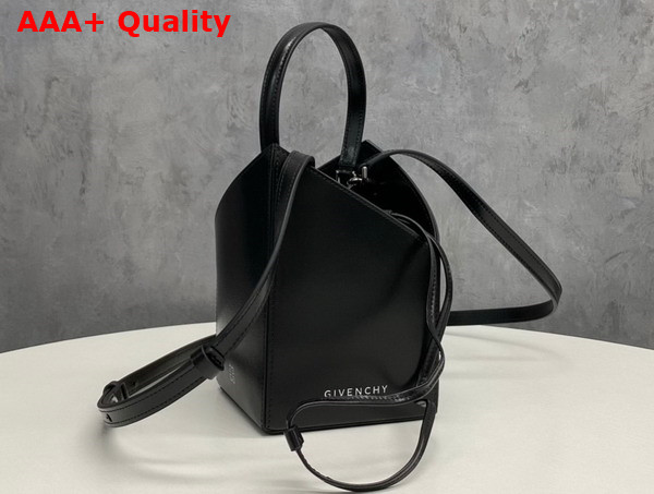 Givenchy Mini Cut Out Bucket Bag in Black Box Leather Replica