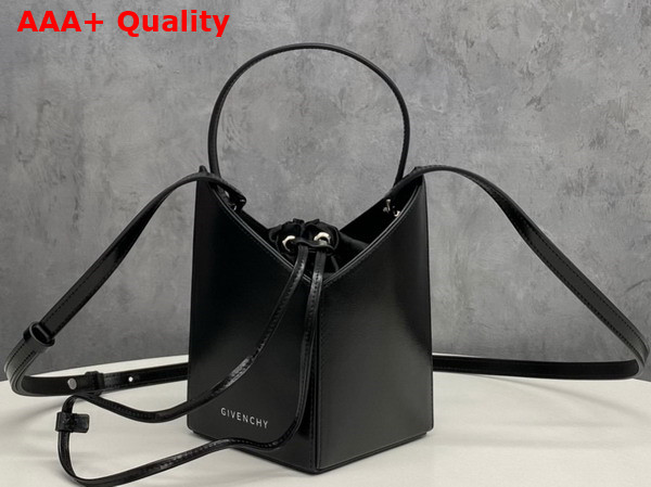 Givenchy Mini Cut Out Bucket Bag in Black Box Leather Replica