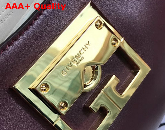 Givenchy Mini Mystic Bag in Soft Eggplant Leather with Double G Magnetic Closure Replica