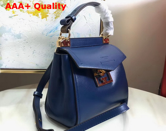 Givenchy Mini Mystic Bag in Soft Petrol Blue Leather with Double G Magnetic Closure Replica
