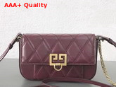 Givenchy Mini Pocket Bag in Burgundy Diamond Quilted Leather Replica