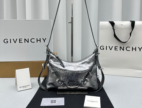 Givenchy Mini Voyou Bag in Silvery Grey Laminated Leather Replica