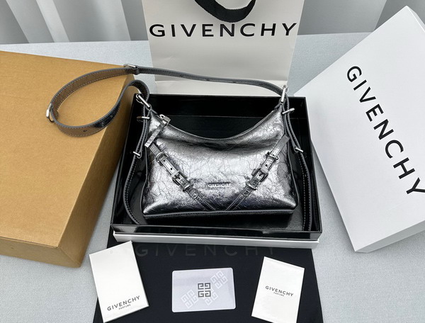 Givenchy Mini Voyou Bag in Silvery Grey Laminated Leather Replica