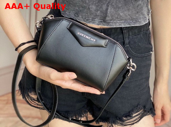 Givenchy Nano Antigona Bag in Black Varnished Leather Replica