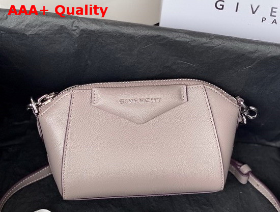 Givenchy Nano Antigona Bag in Grey Varnished Leather Replica