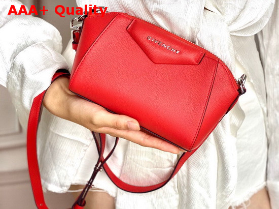 Givenchy Nano Antigona Bag in Red Varnished Leather Replica