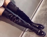 Givenchy Over The Knee Boots in Black Calfskin and Patent Calfskin Leather For Sale