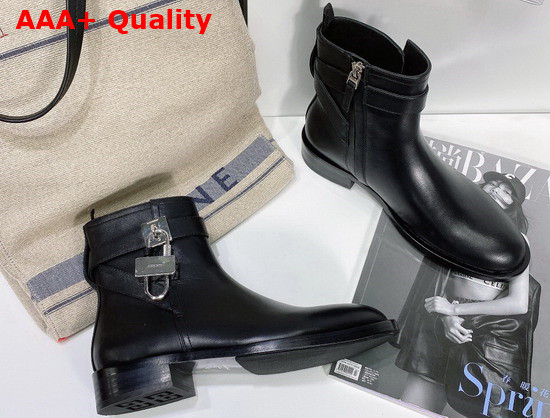Givenchy Padlock Boots in Black Leather Replica