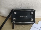 Givenchy Pandora Wristlet Pouch in Black Goatskin with Metal Studs for Sale