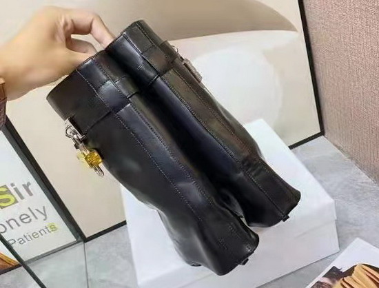 Givenchy Shark Lock Ankle Boots in Black Leather Replica