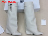 Givenchy Shark Lock Boots in Beige Leather Replica