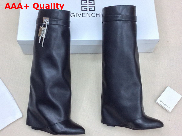 Givenchy Shark Lock Boots in Black Leather Replica