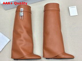 Givenchy Shark Lock Boots in Brown Leather Replica