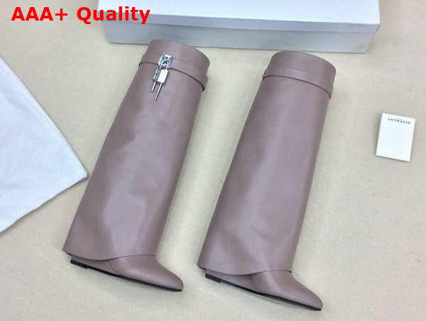 Givenchy Shark Lock Boots in Nude Leather Replica