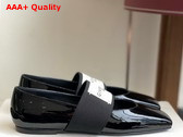 Givenchy Sliced Square Ballerinas in Black Patent Leather Replica