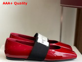 Givenchy Sliced Square Ballerinas in Deep Red Patent Leather Replica