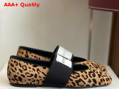 Givenchy Sliced Square Ballerinas in Pony Effect Leather with Leopard Pattern Black and Beige Replica