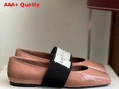 Givenchy Sliced Square Ballerinas in Powder Patent Leather Replica