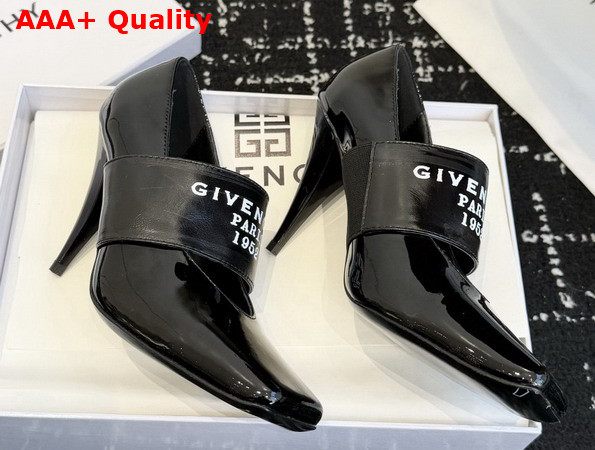 Givenchy Sliced Square Givenchy Tape Pumps in Black Patent Leather Replica