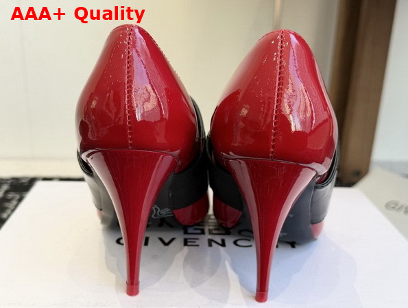Givenchy Sliced Square Givenchy Tape Pumps in Deep Red Patent Leather Replica