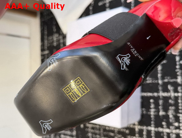 Givenchy Sliced Square Givenchy Tape Pumps in Deep Red Patent Leather Replica
