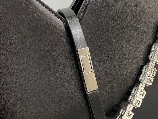 Givenchy Small Cut Out Bag in Box Leather with Chain Black Replica