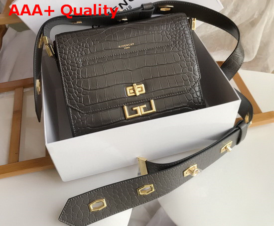 Givenchy Small Eden Bag in Storm Gray Crocodile Effect Leather Replica