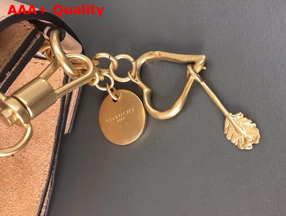 Givenchy Small GV3 Bag in Nude Flat Grain Leather and Light Beige Suede with Flap and Removable Shoulder Strap Replica