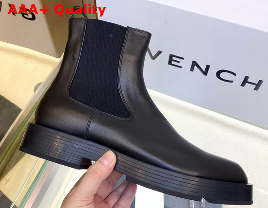 Givenchy Squared Chelsea Boots in Black Box Leather Replica