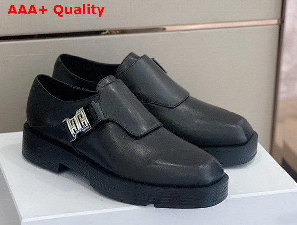 Givenchy Squared Derbies in Black Leather with 4G Buckle Replica