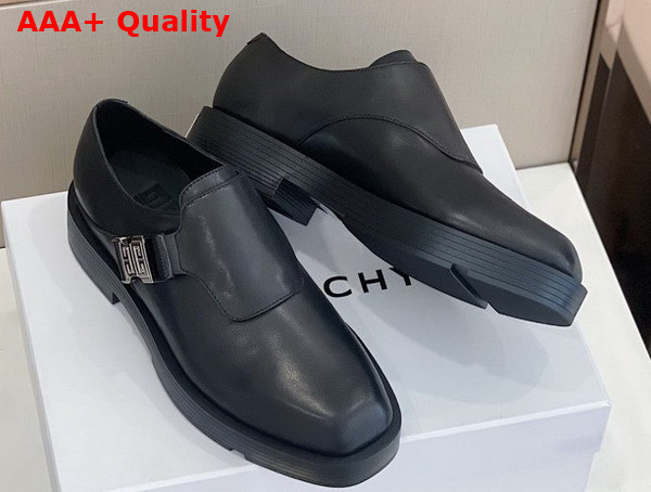 Givenchy Squared Derbies in Black Leather with 4G Buckle Replica